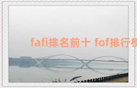 fafi排名前十 fof排行榜
